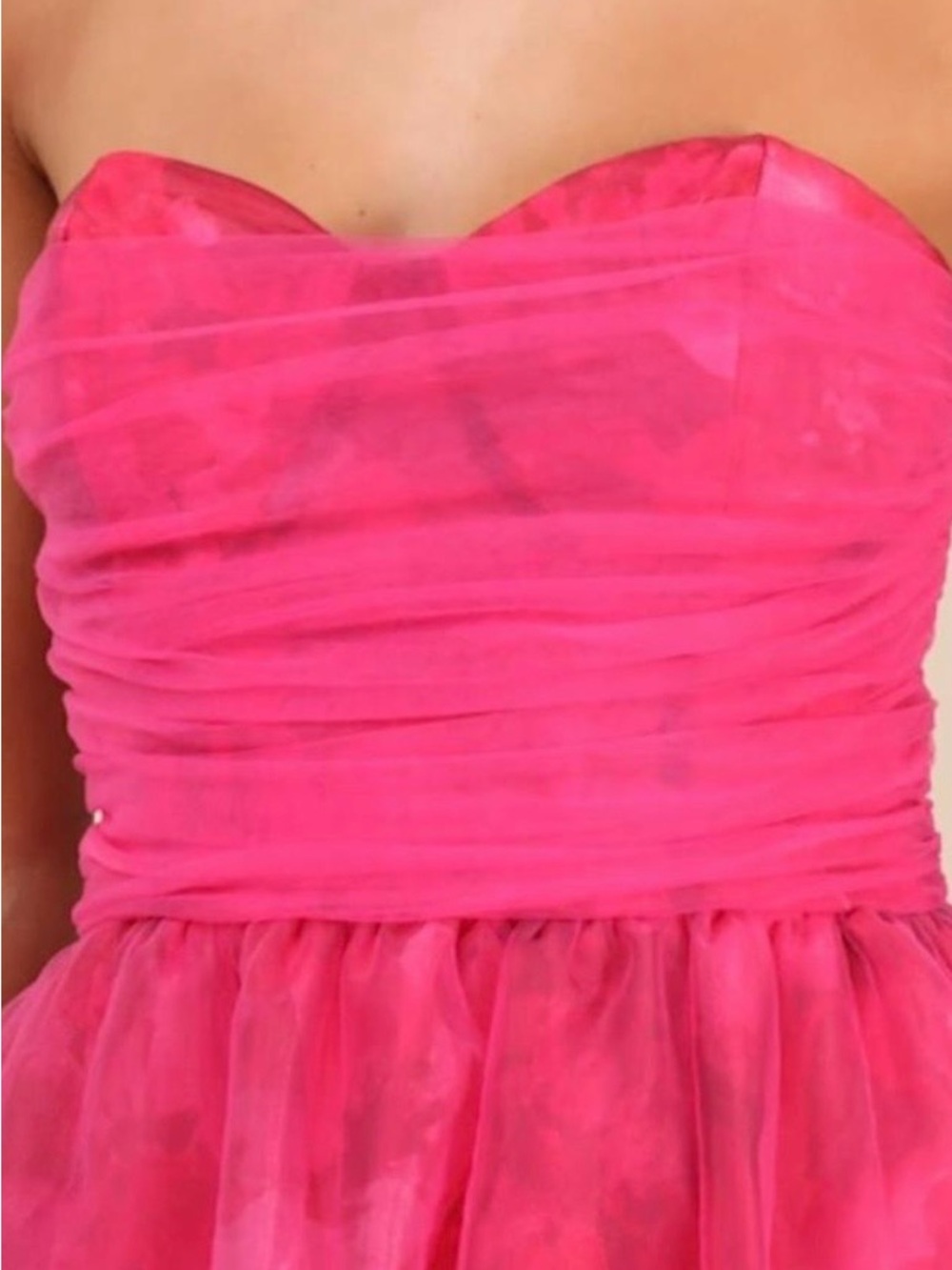 Lulu's Vibrant Hot Pink Tulle Strapless Party Dress - Picture 6 of 12